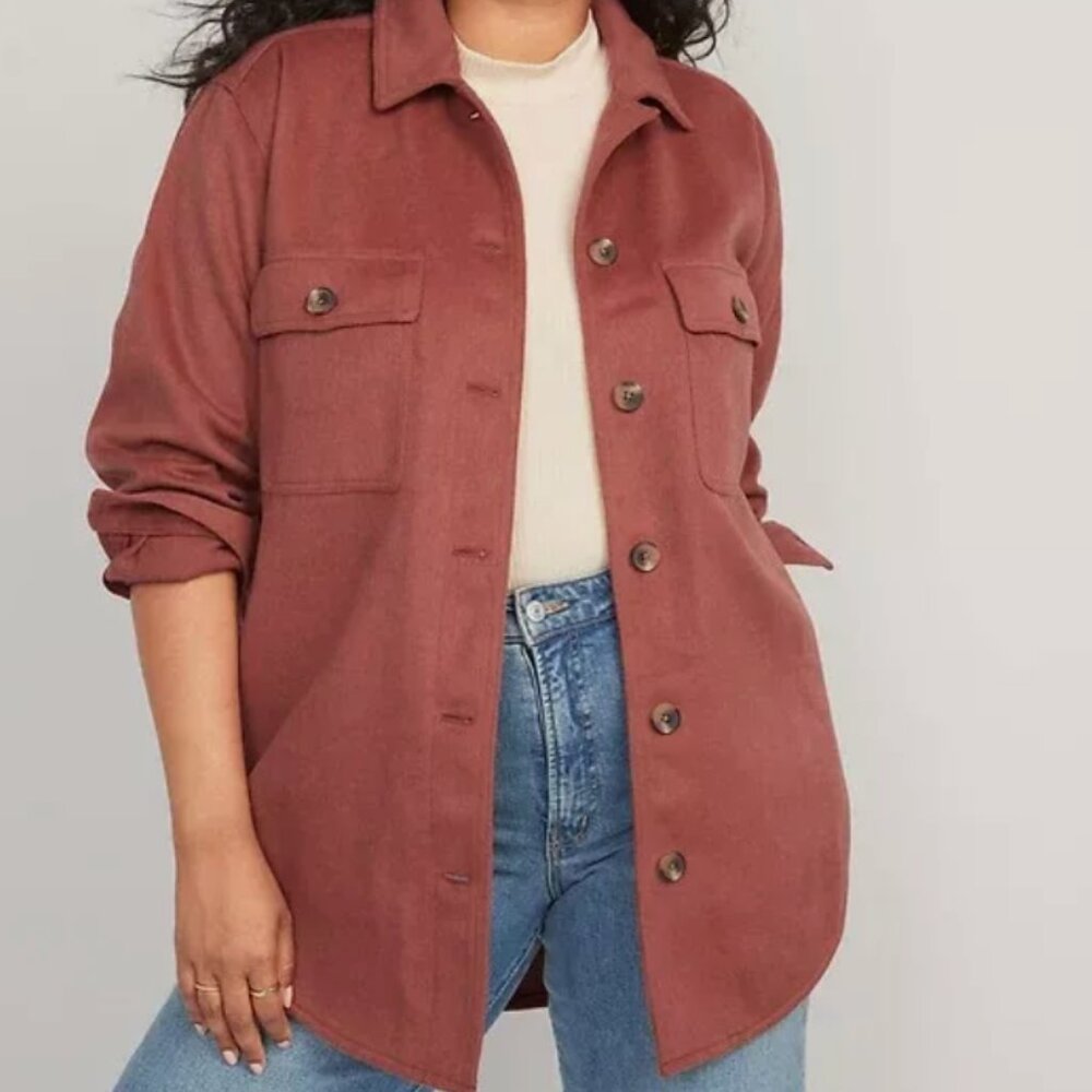 Old Navy Brushed Pink Oversized Shacket